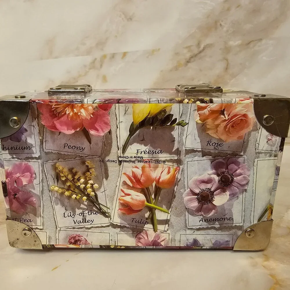 Floral Themed Trinket Box with Mirror